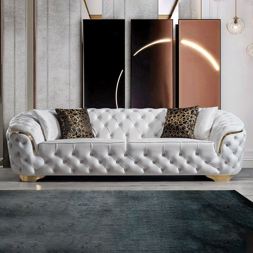 Nova - Lupino Ivory Velvet Sofa