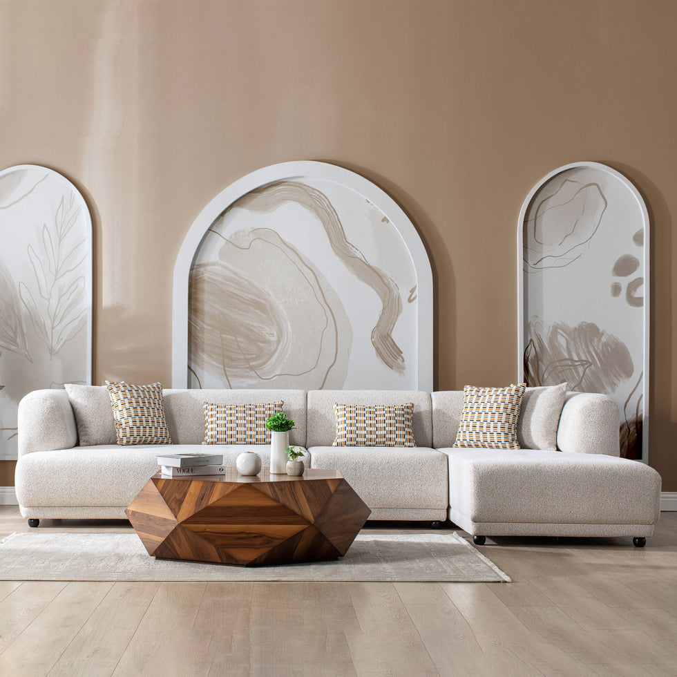 Nova - Lyna Ivory 3 Pc 144" RAF Sectional