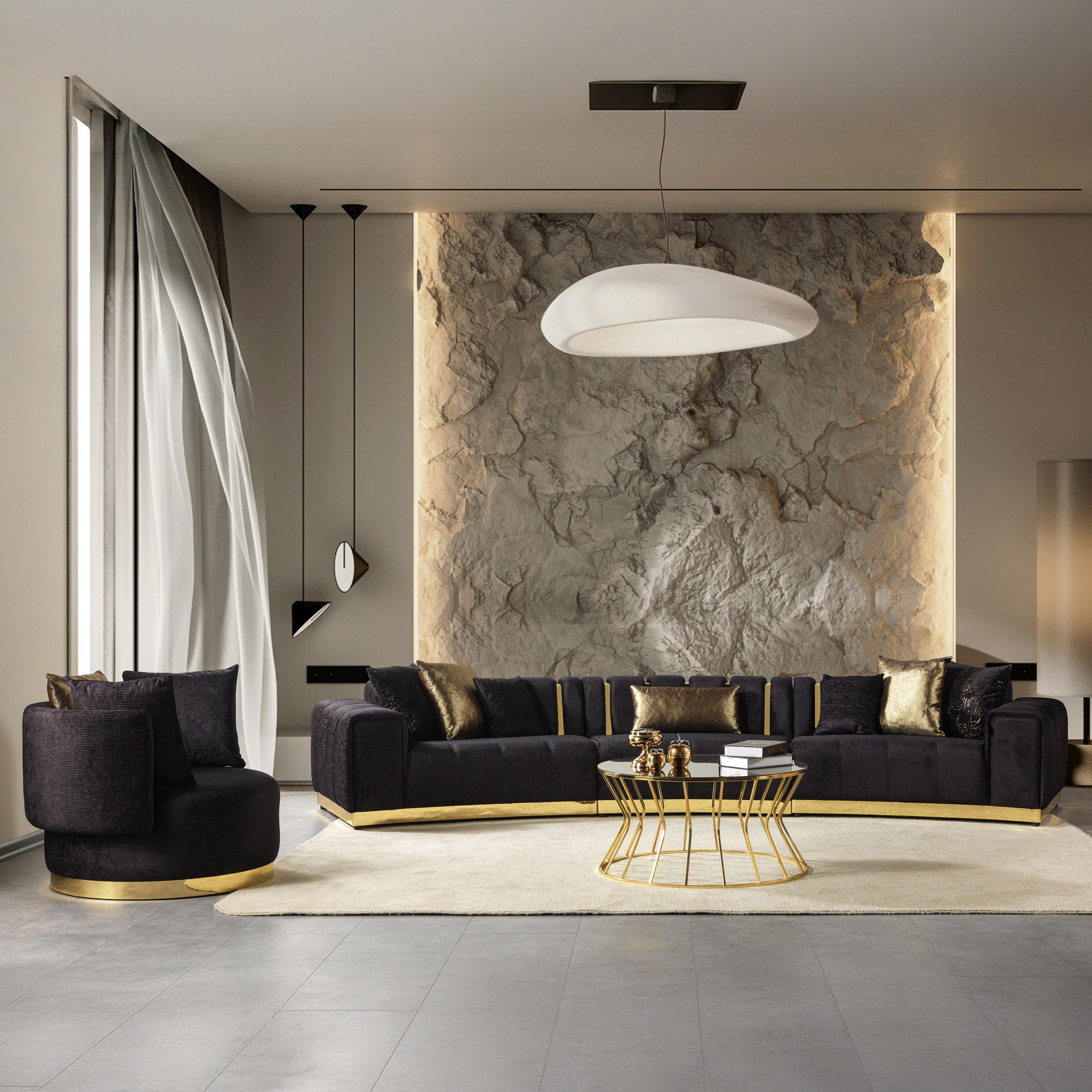 Nova - Michelle 3-Piece Curved 165" Sectional