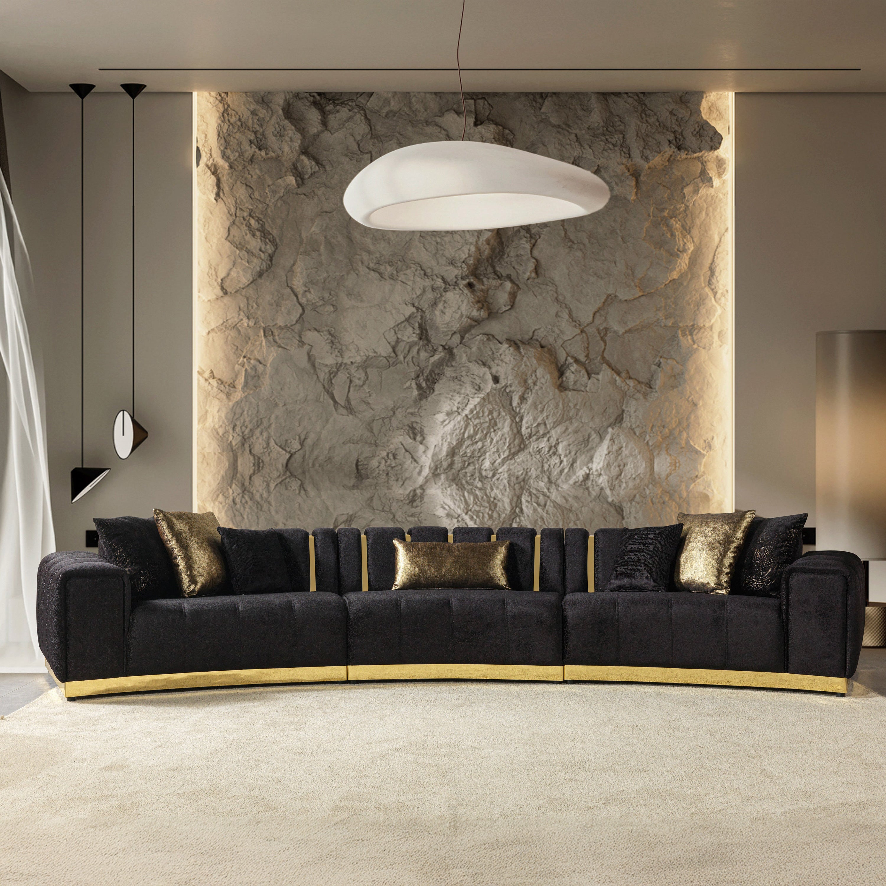 Nova - Michelle 3-Piece Curved 165" Sectional