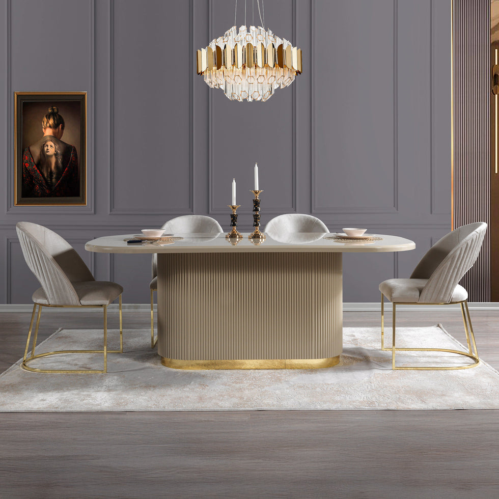 Nova - Milena 7-Piece Dining Set in Ivory