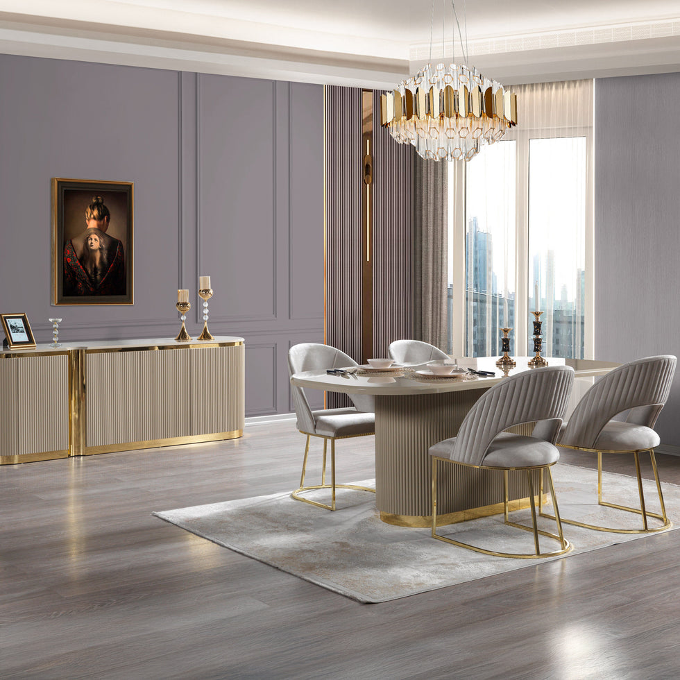 Nova - Milena 7-Piece Dining Set in Ivory