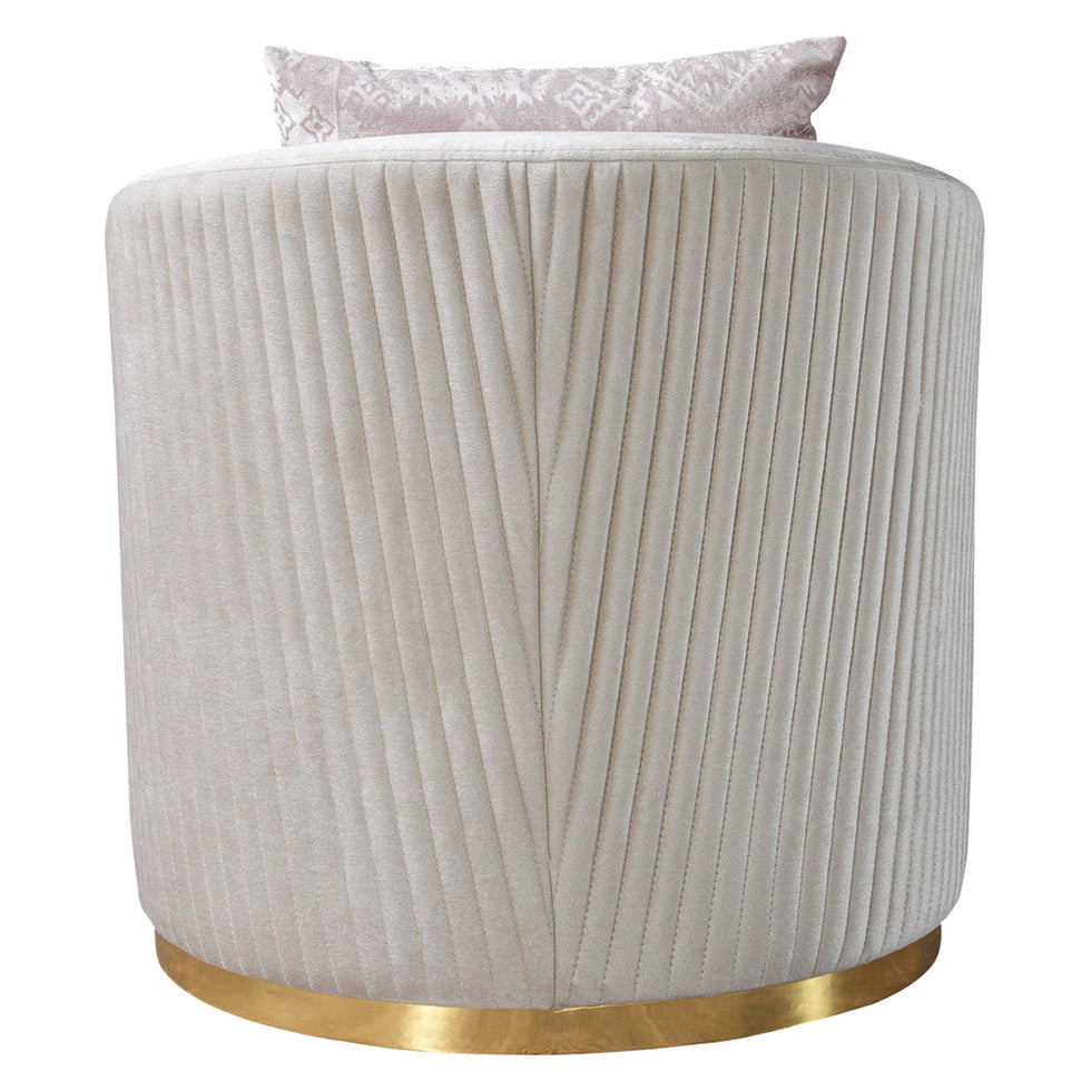Nova - Milena Velvet Chair in Ivory