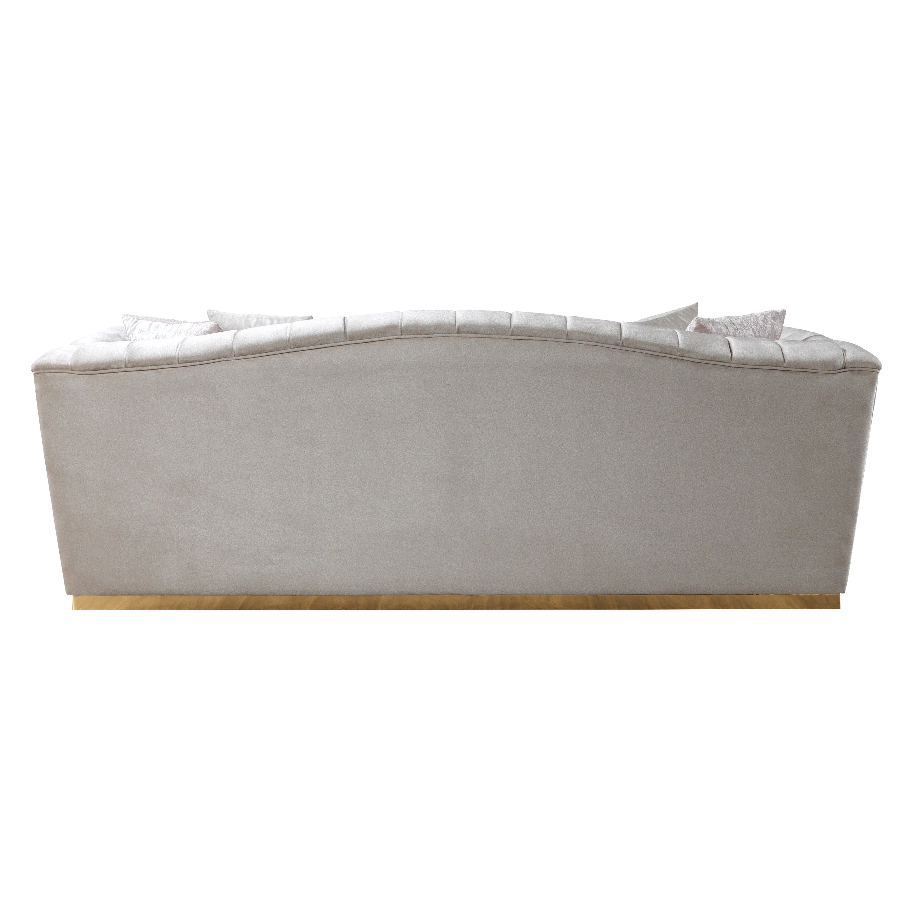 Nova - Milena Velvet Sofa & Loveseat in Ivory