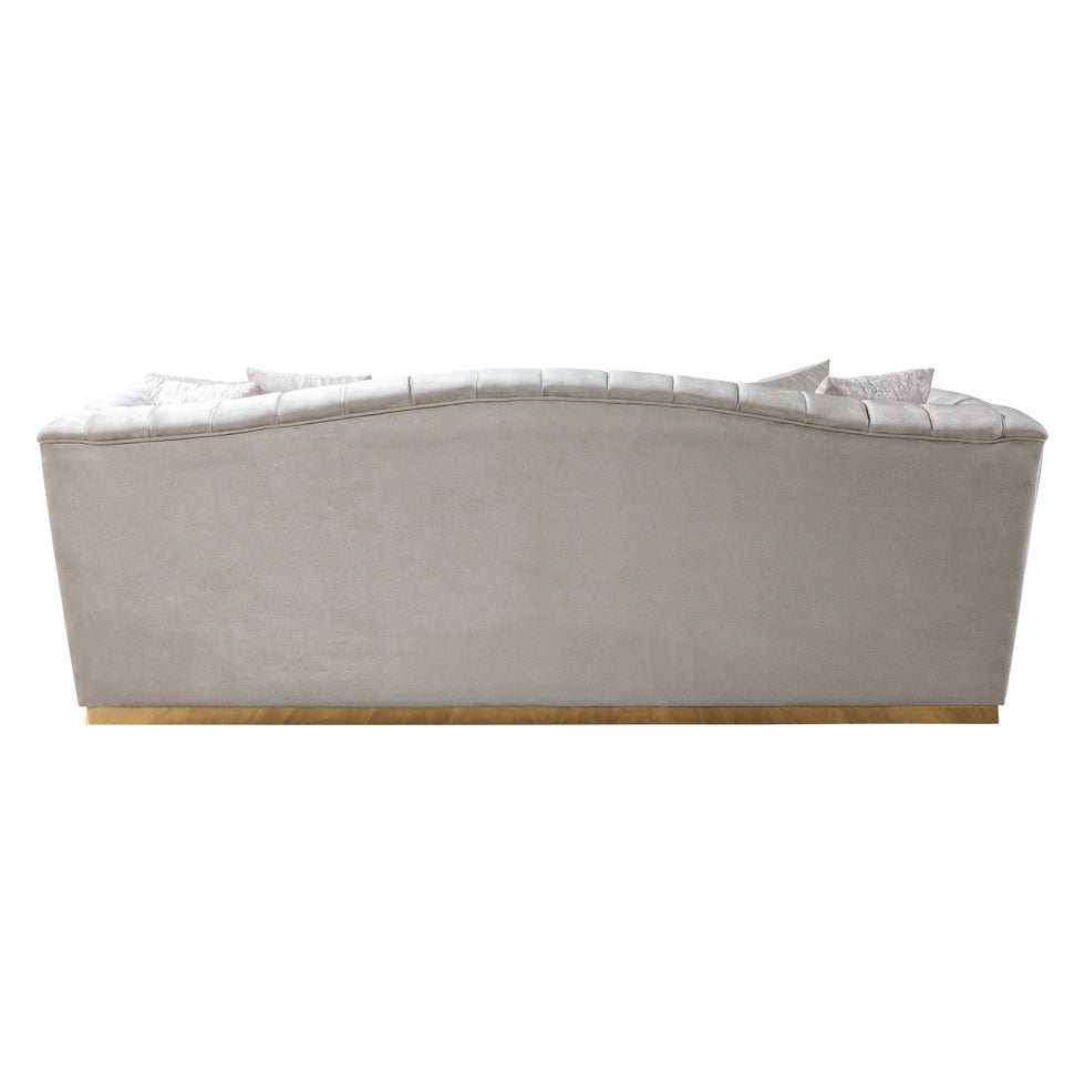 Nova - Milena Velvet Sofa & Loveseat in Ivory