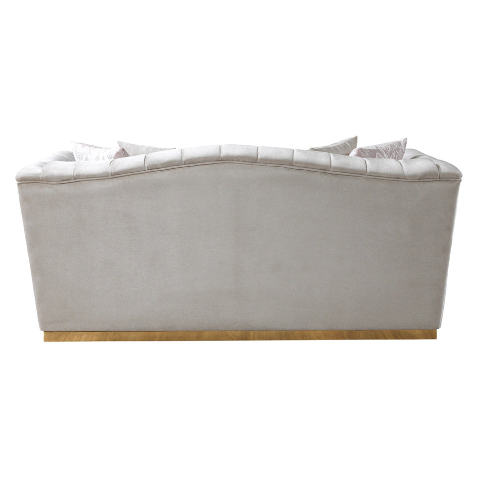 Nova - Milena Velvet Sofa & Loveseat in Ivory