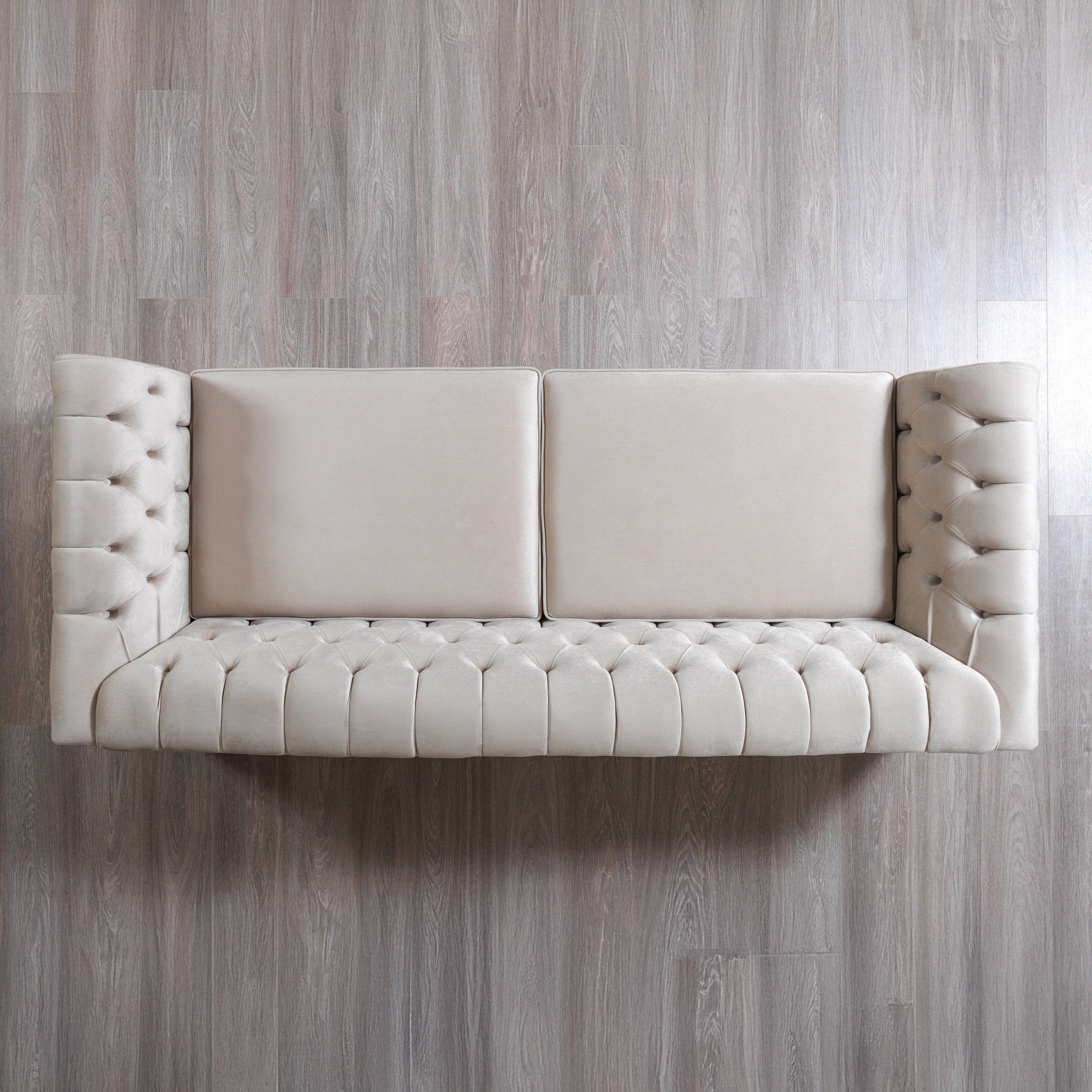 Nova - Milena Velvet Sofa & Loveseat in Ivory