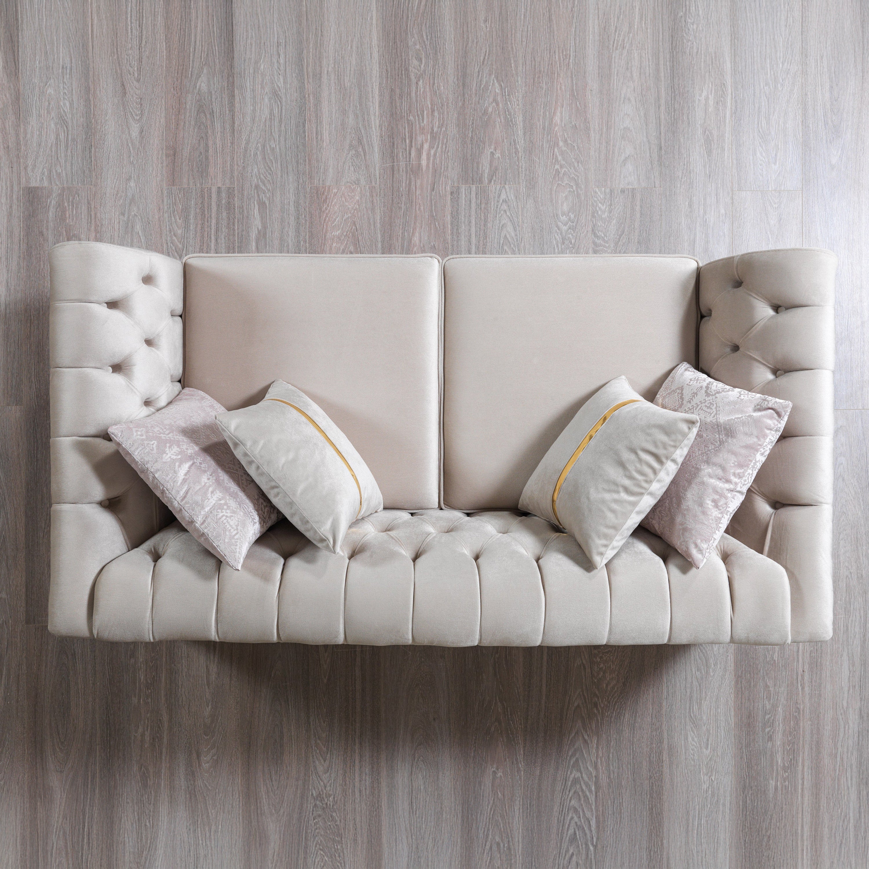 Nova - Milena Velvet Sofa & Loveseat in Ivory