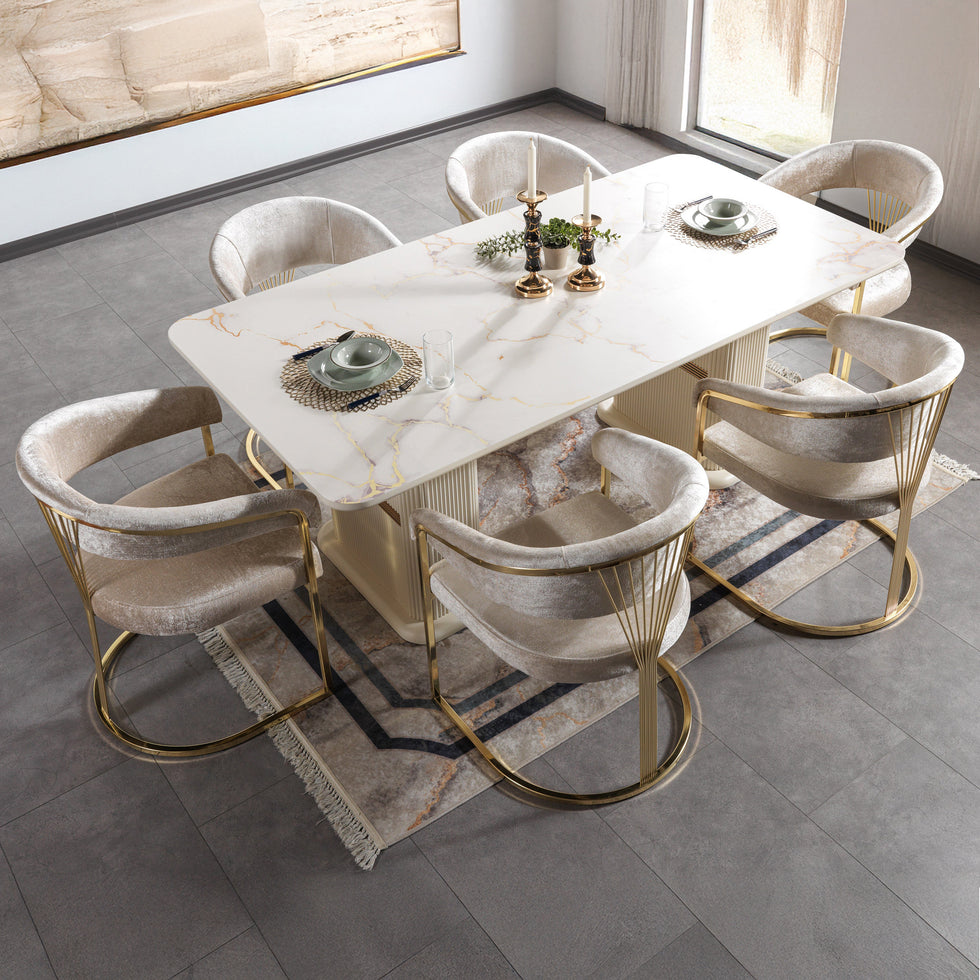 Nova - Santana Ivory 7-Piece Dining Set