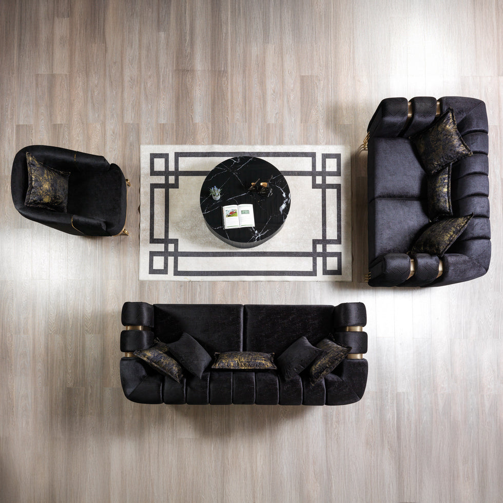 Nova - Santana Black Velvet Chair