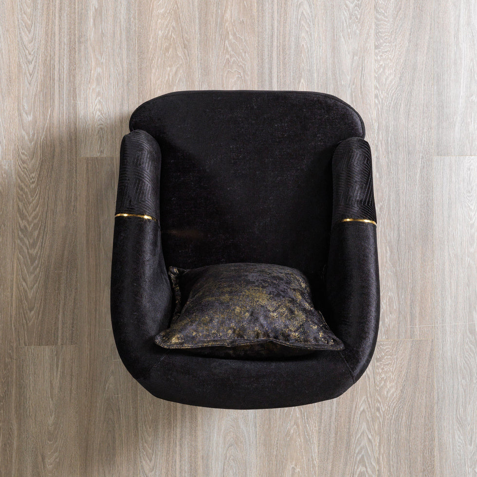 Nova - Santana Black Velvet Chair