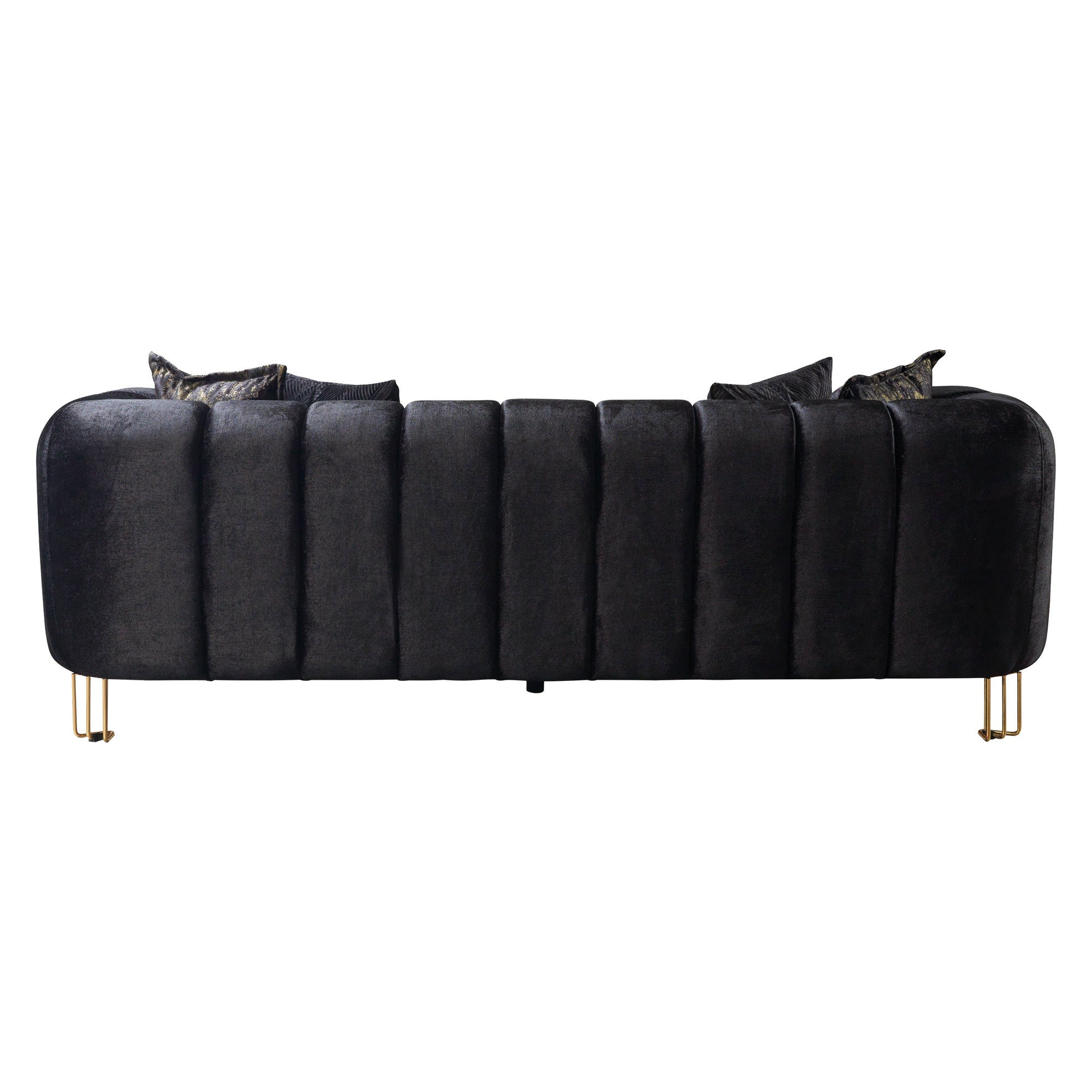 Nova - Santana Black Velvet Sofa 89" & Loveseat 69"