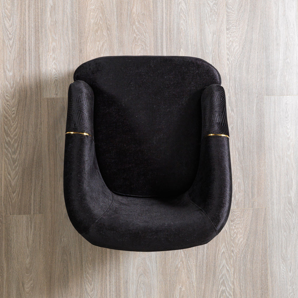 Nova - Santana Black Velvet Sofa 89" & Loveseat 69"