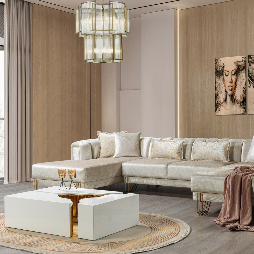 Nova - Santana Velvet Double Chaise Sectional