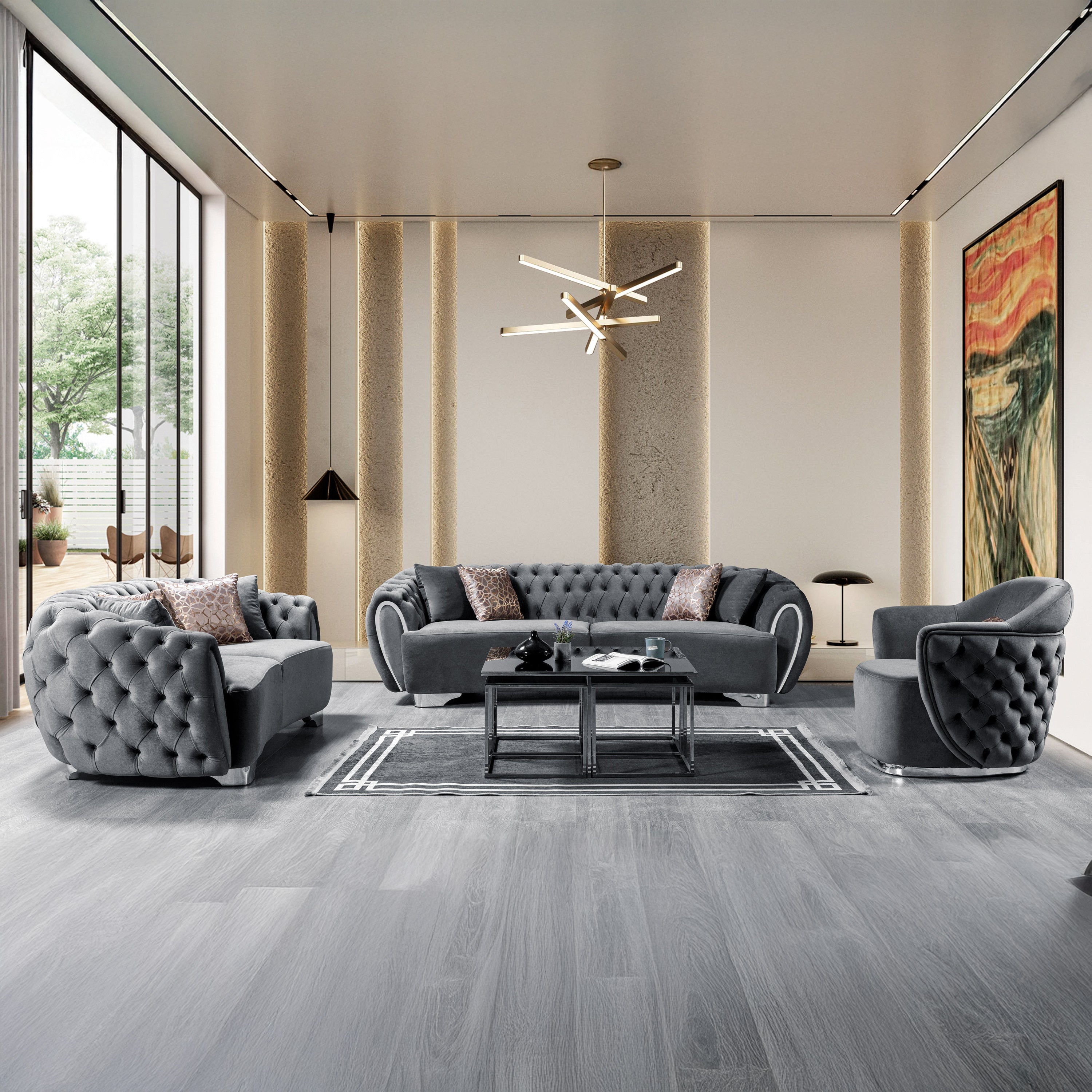 Nova - Victoria Gray Velvet Chair