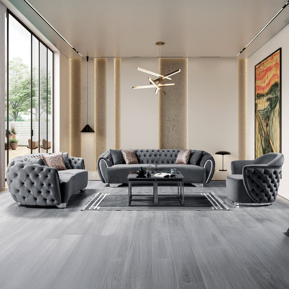Nova - Victoria Gray Velvet Chair