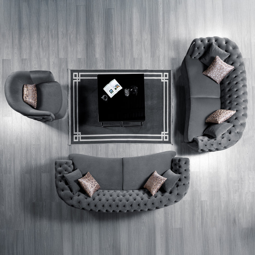 Nova - Victoria Gray Velvet Chair