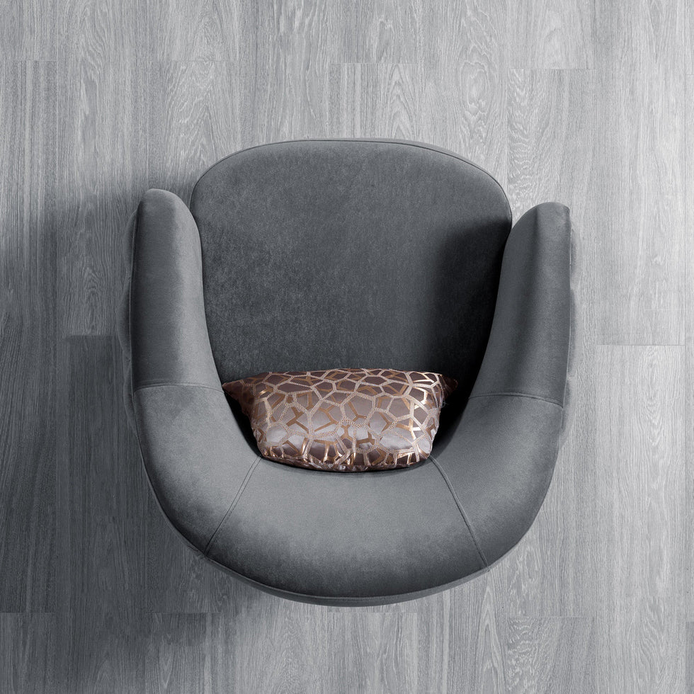 Nova - Victoria Gray Velvet Chair