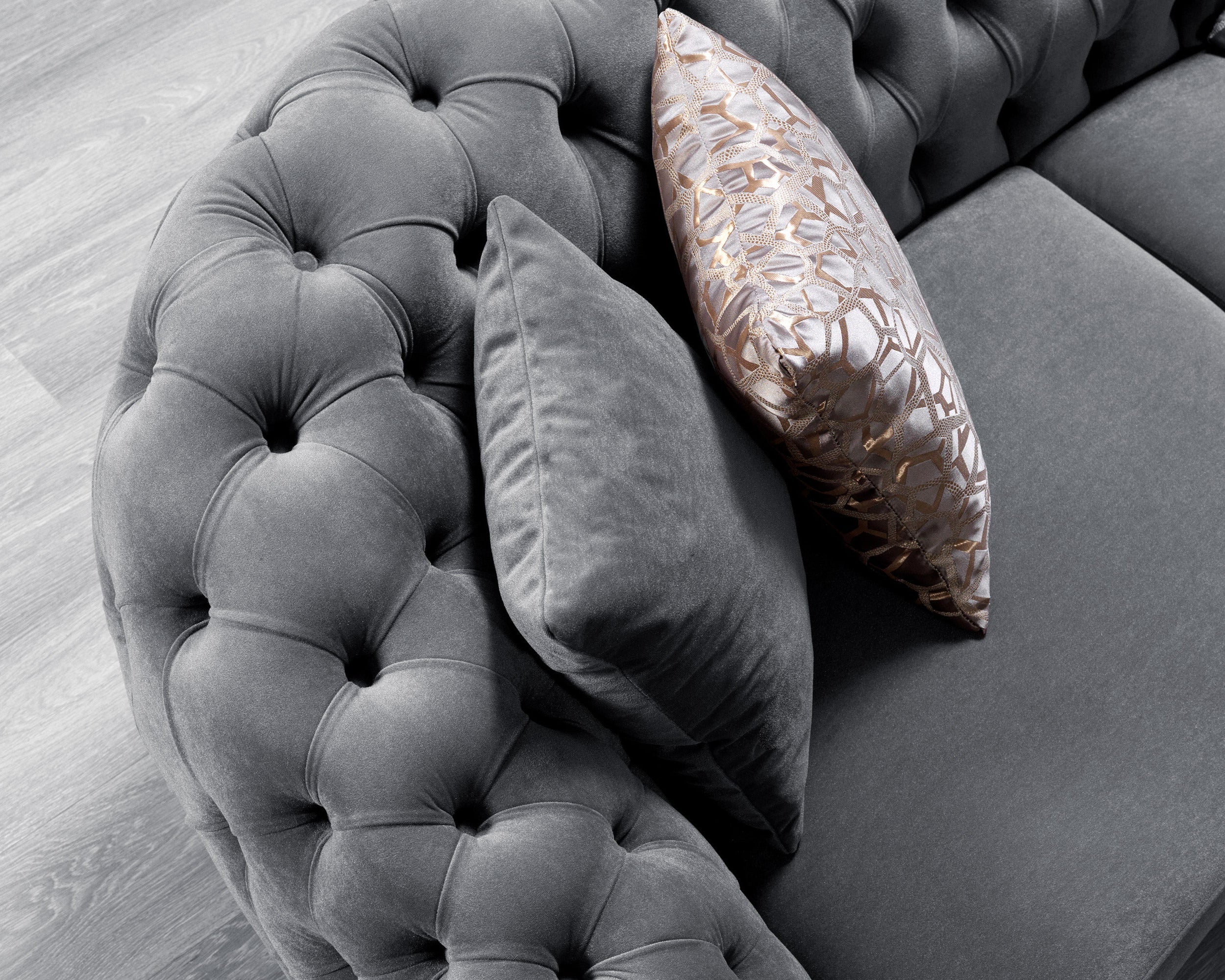 Nova - Victoria Gray Velvet Sofa 99" & Loveseat 79"