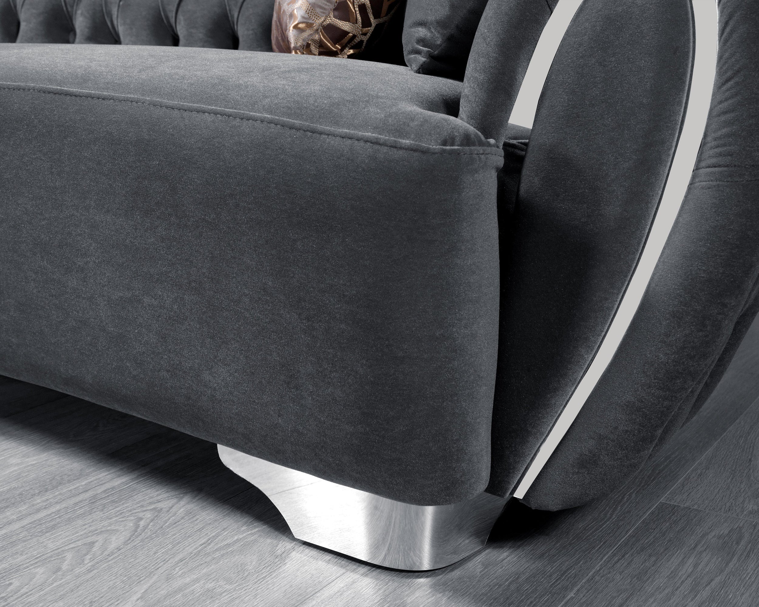 Nova - Victoria Gray Velvet Sofa 99" & Loveseat 79"