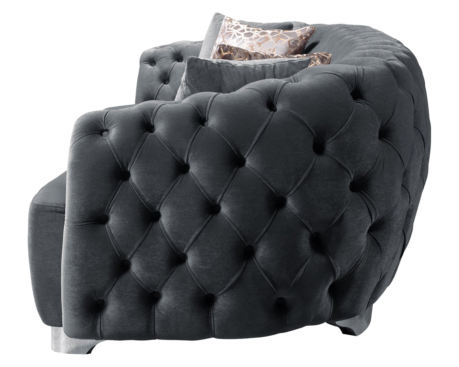 Nova - Victoria Gray Velvet Sofa 99" & Loveseat 79"