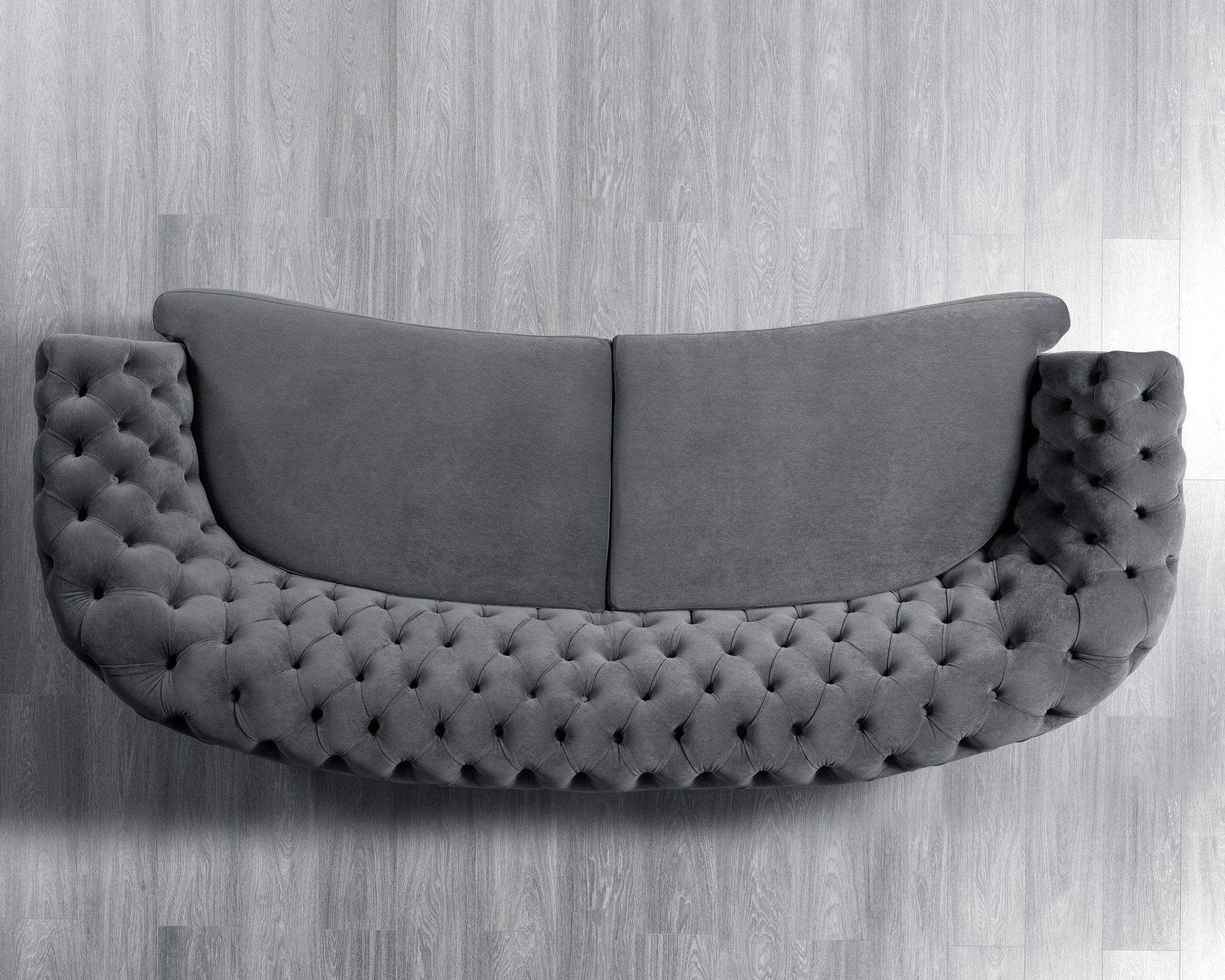 Nova - Victoria Gray Velvet Sofa 99" & Loveseat 79"