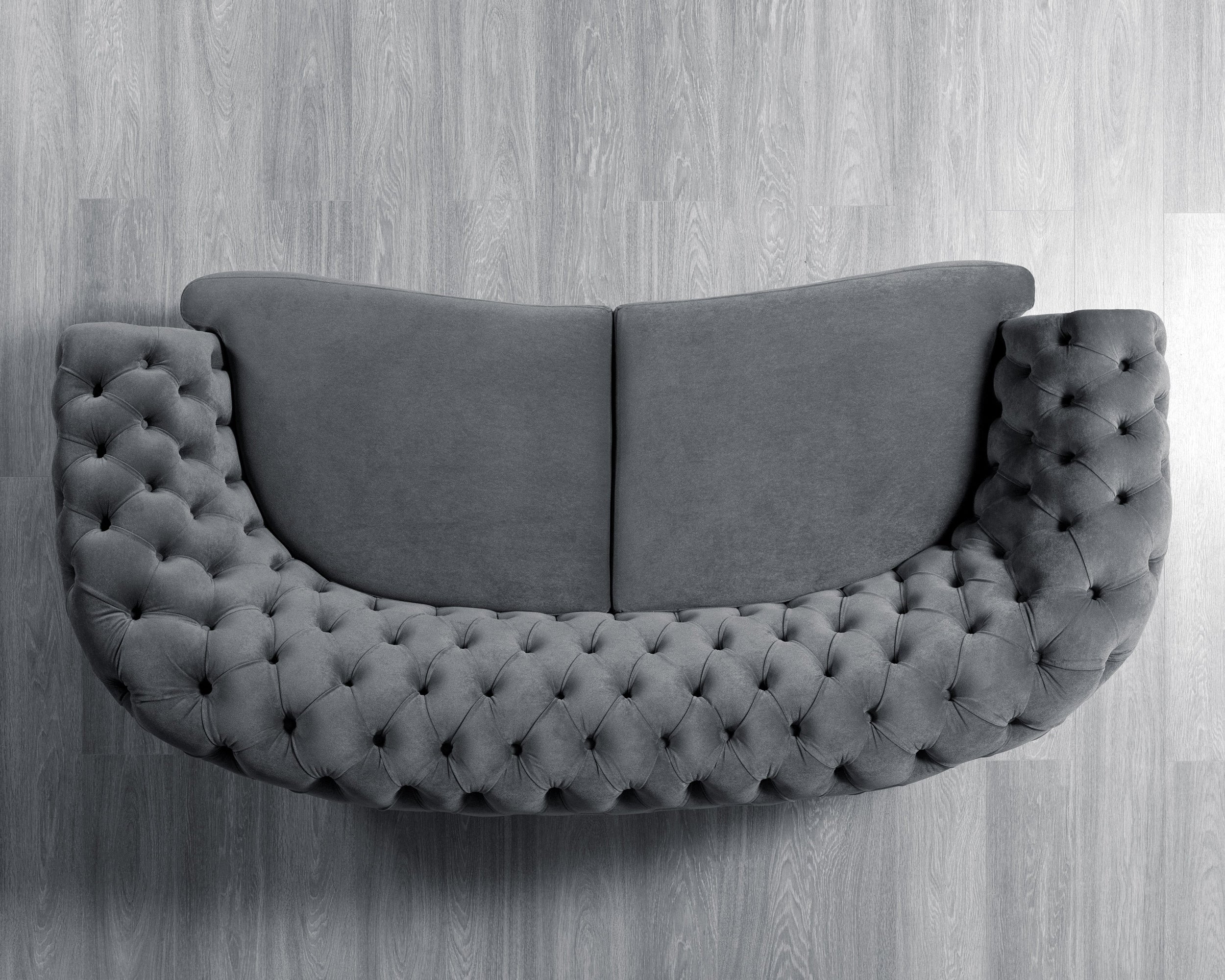 Nova - Victoria Gray Velvet Sofa 99" & Loveseat 79"
