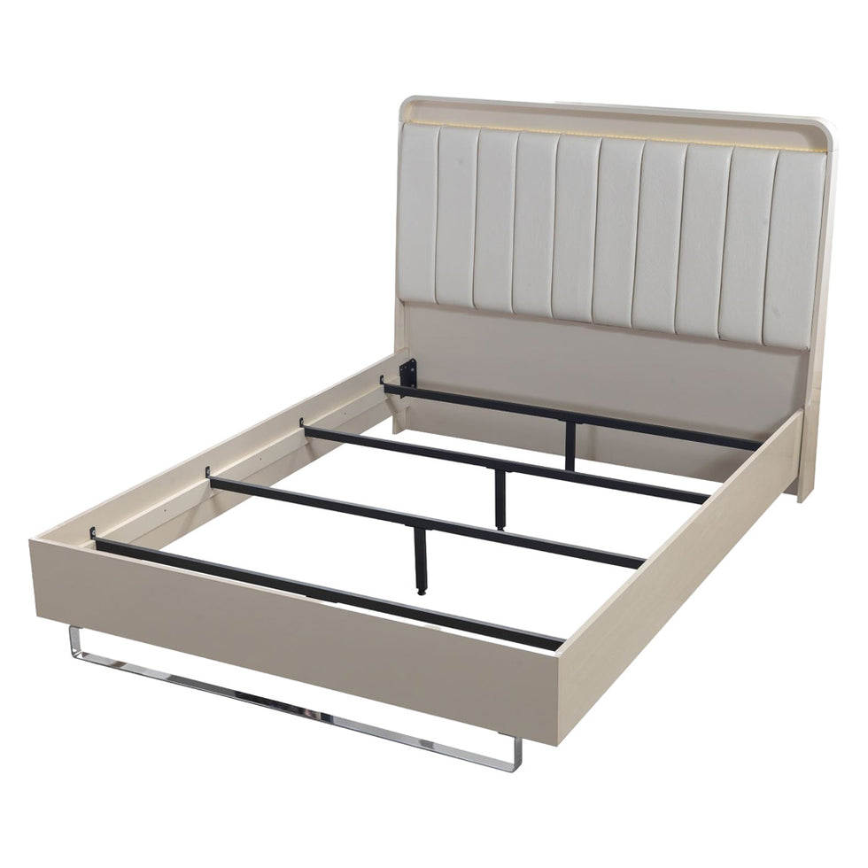 Nova - Viola Cream High Gloss Lacquer 4-Piece Queen Bedroom Set
