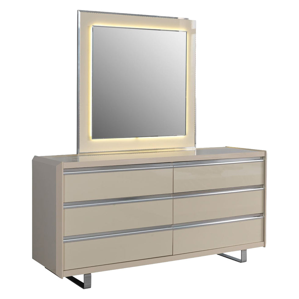 Nova - Viola Cream High Gloss Lacquer 4-Piece Queen Bedroom Set