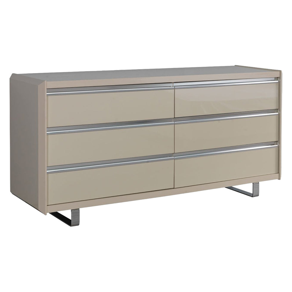 Nova - Viola Cream High Gloss Lacquer 4-Piece Queen Bedroom Set