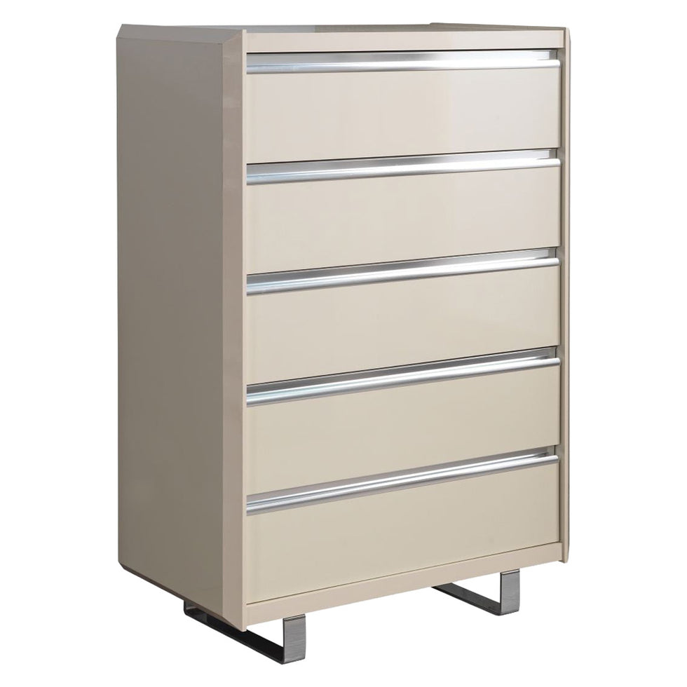 Nova - Viola Cream High Gloss Lacquer 4-Piece Queen Bedroom Set