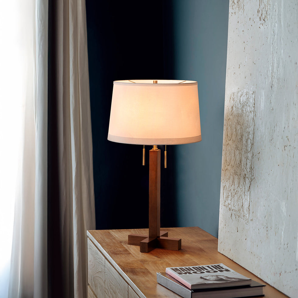 Nova Of CA - Swiss Cross Table Lamp Dark Walnut