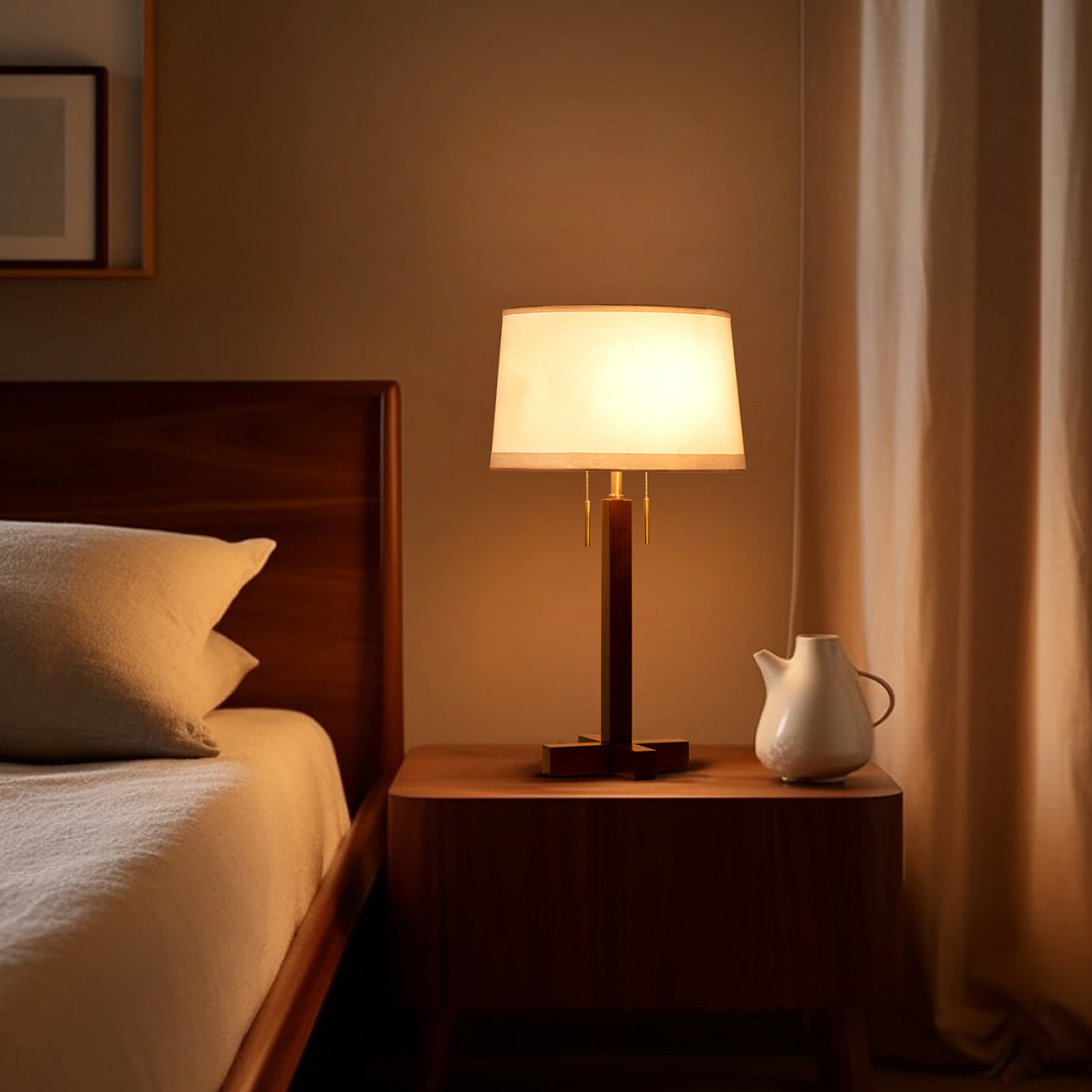 Nova Of CA - Swiss Cross Table Lamp Dark Walnut