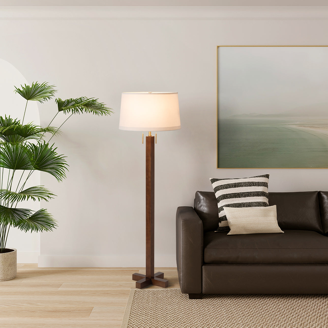 Nova Of CA - Swiss Cross Floor Lamp Dark Walnut
