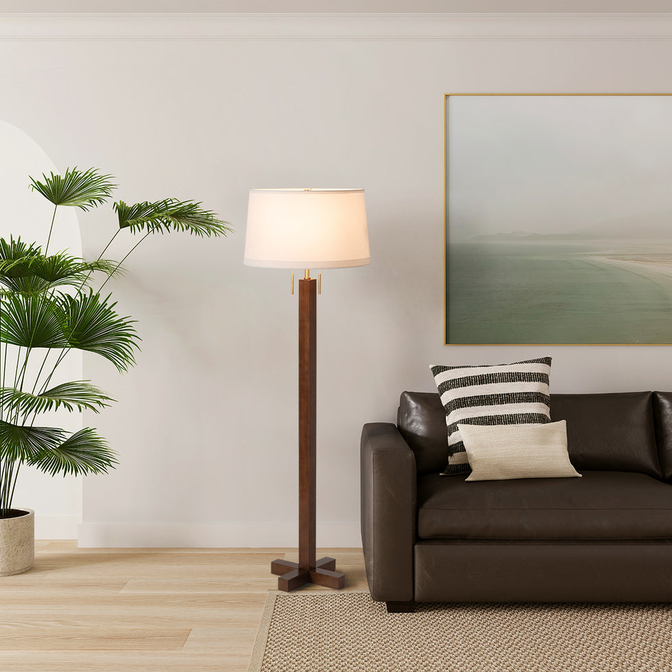 Nova Of CA - Swiss Cross Floor Lamp Dark Walnut