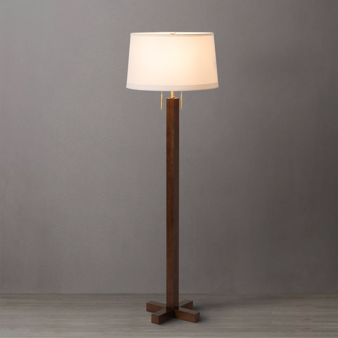 Nova Of CA - Swiss Cross Floor Lamp Dark Walnut