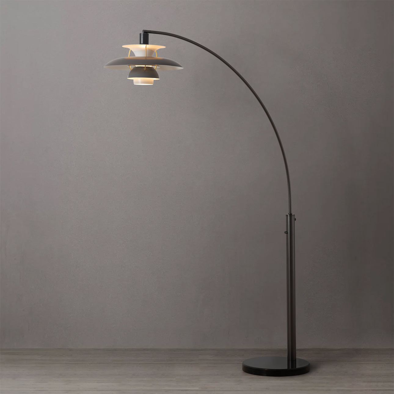 Nova Of CA - Palm Springs 1 Light Arc Floor Lamp Gunmetal