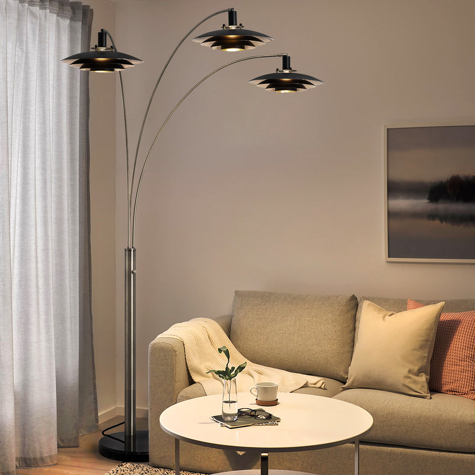 Nova Of CA - Rancho Mirage 3 Light Arc Floor Lamp