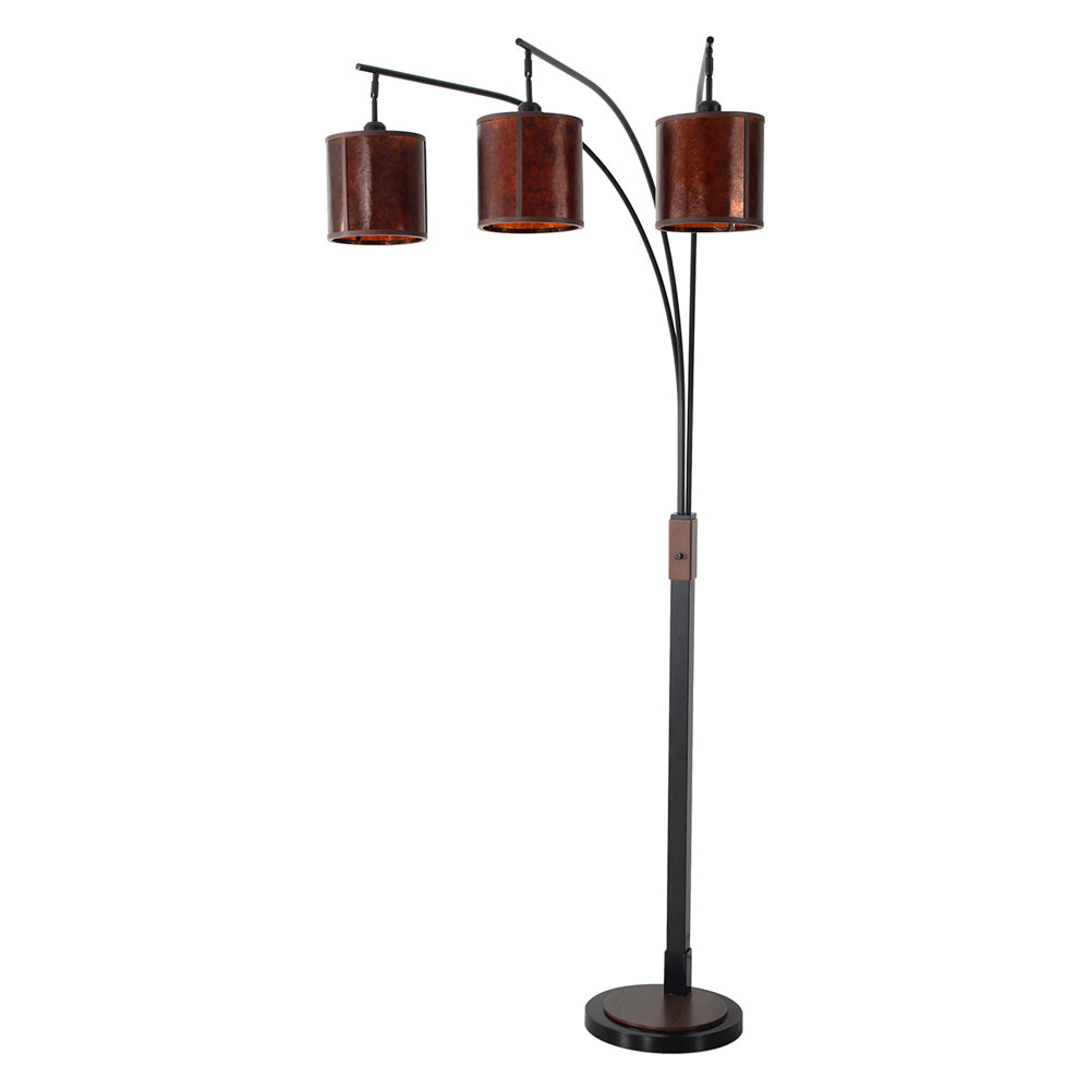 Nova Of CA - Layers Natural Mica 3 Light Arc Floor Lamp