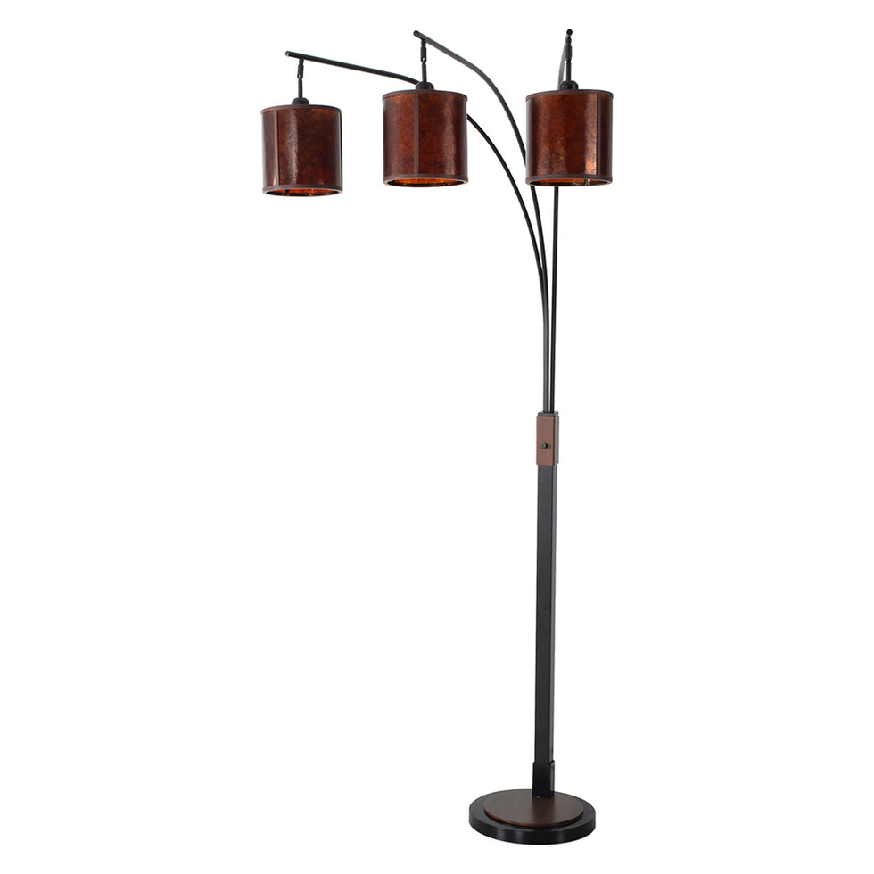 Nova Of CA - Layers Natural Mica 3 Light Arc Floor Lamp