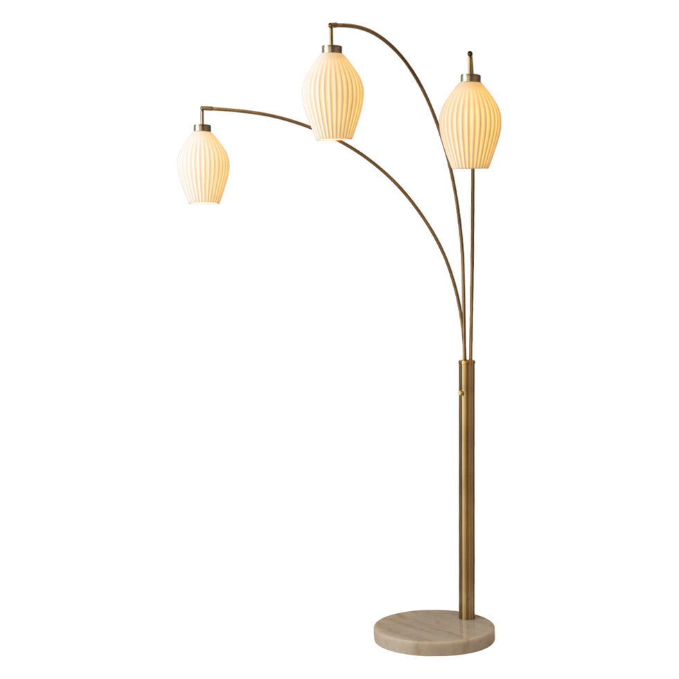 Nova Of CA - Santa Clara 3 Light Arc Floor Lamp Weathered Brass