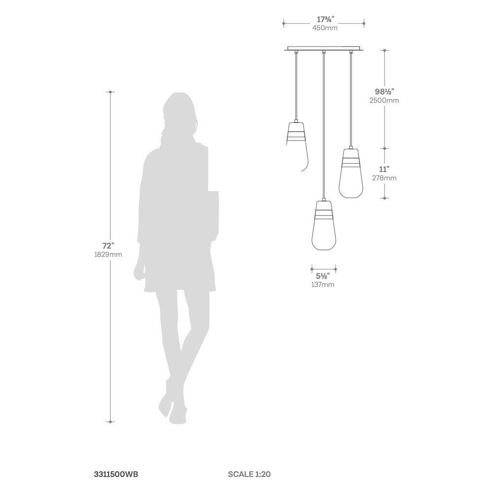 Nova Of CA - Sunset 3 Light Pendant Light