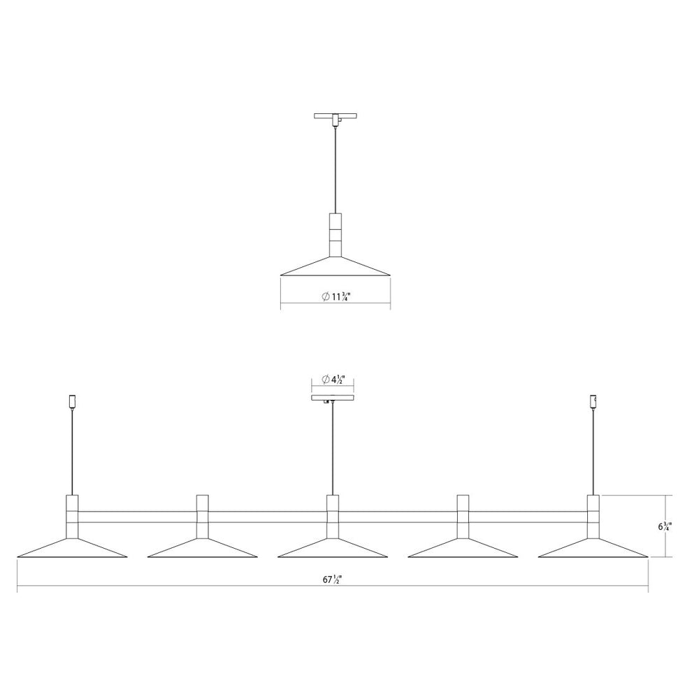 Sonneman - Systema Staccato Linear Pendant Pan
