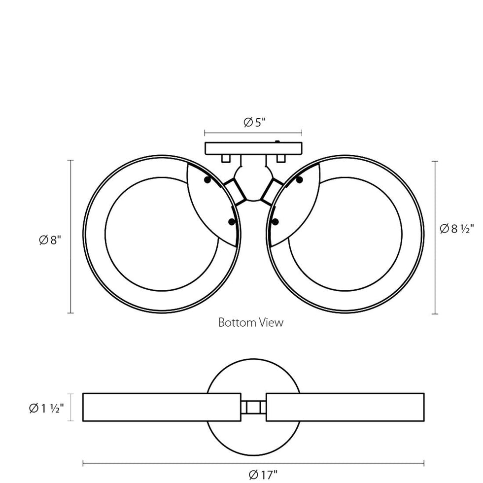 Sonneman - Double Light Guide Ring LED Sconce