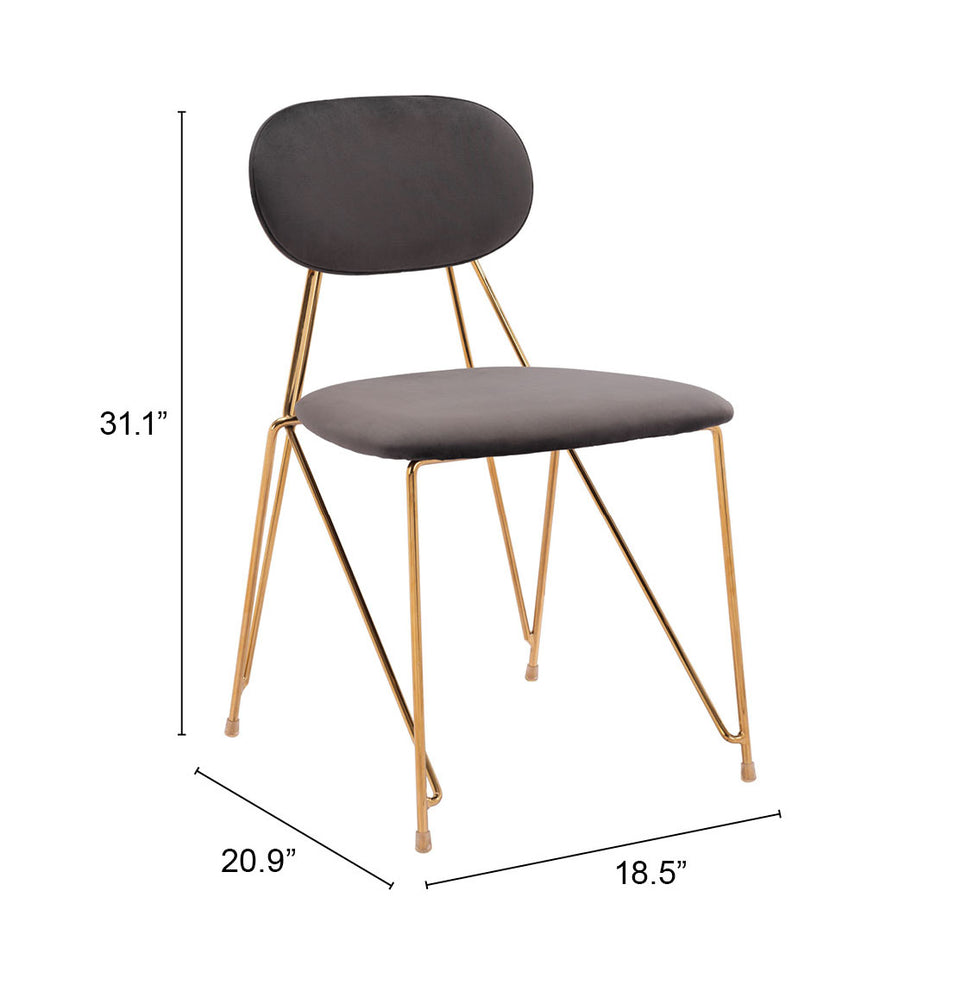 ZUO - Georges Dining Chair (Set of 2) in Gray/Gold