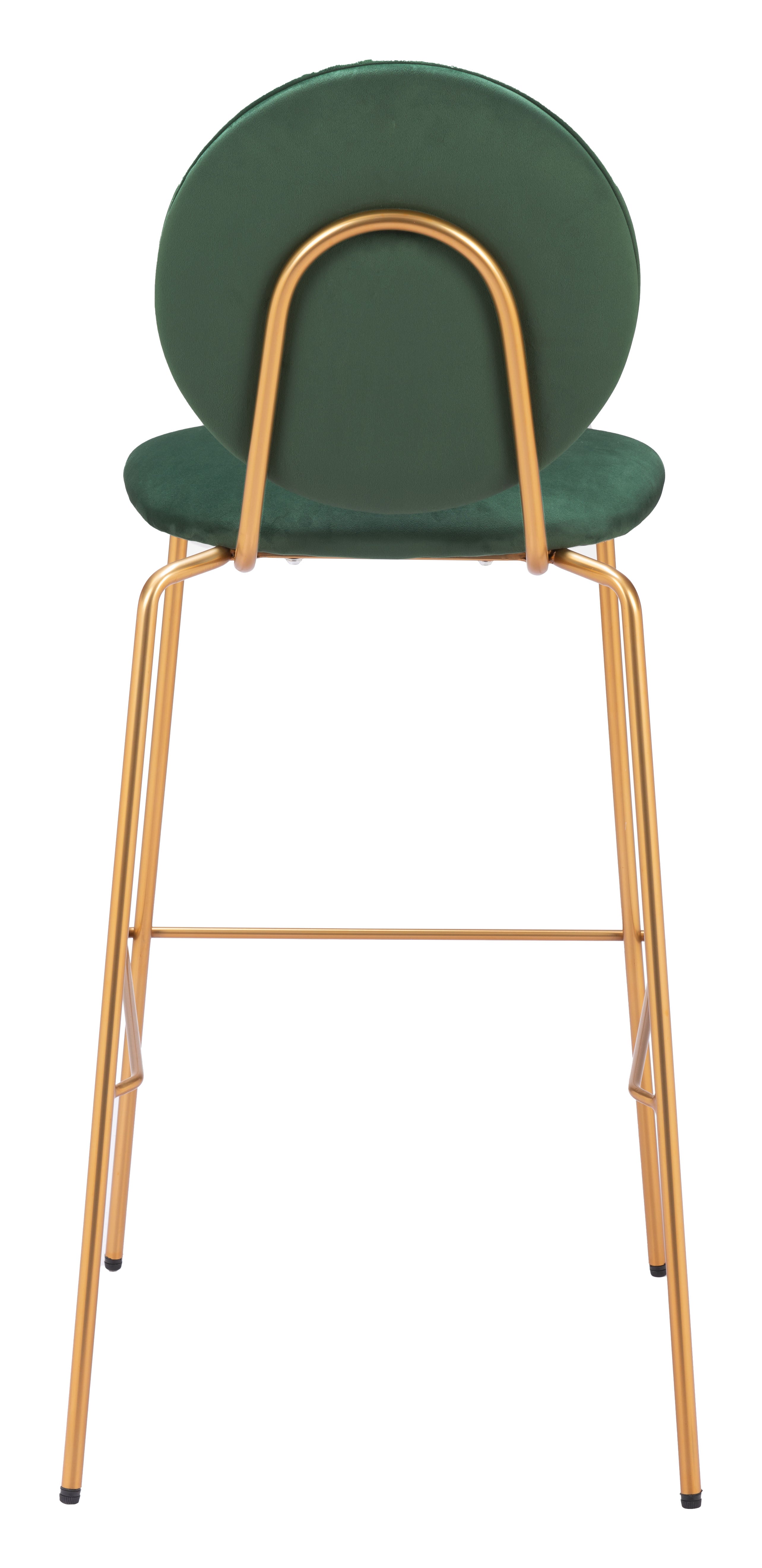 ZUO - Odessa Barstool (Set of 2) in Green/Gold