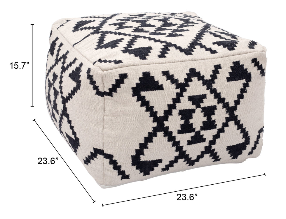 ZUO - Lizardo Ottoman in Beige/Black