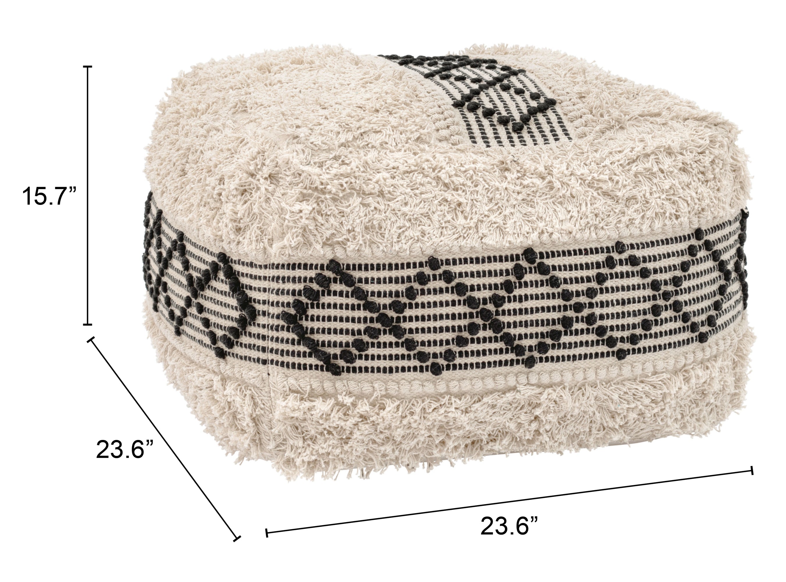 ZUO - Pisco Ottoman in Beige/Black