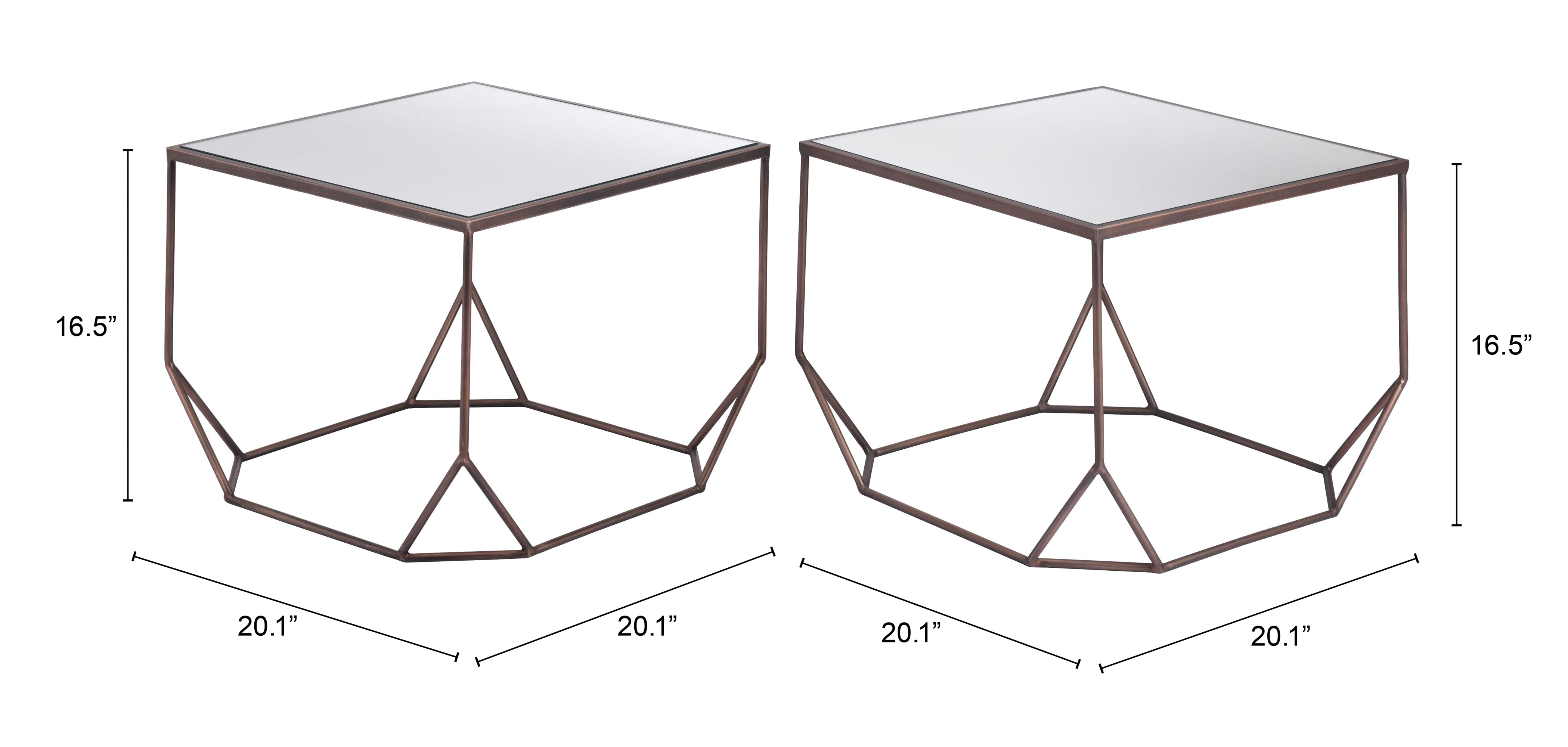ZUO - Arzon Coffee Table Set (2-Piece) in Bronze