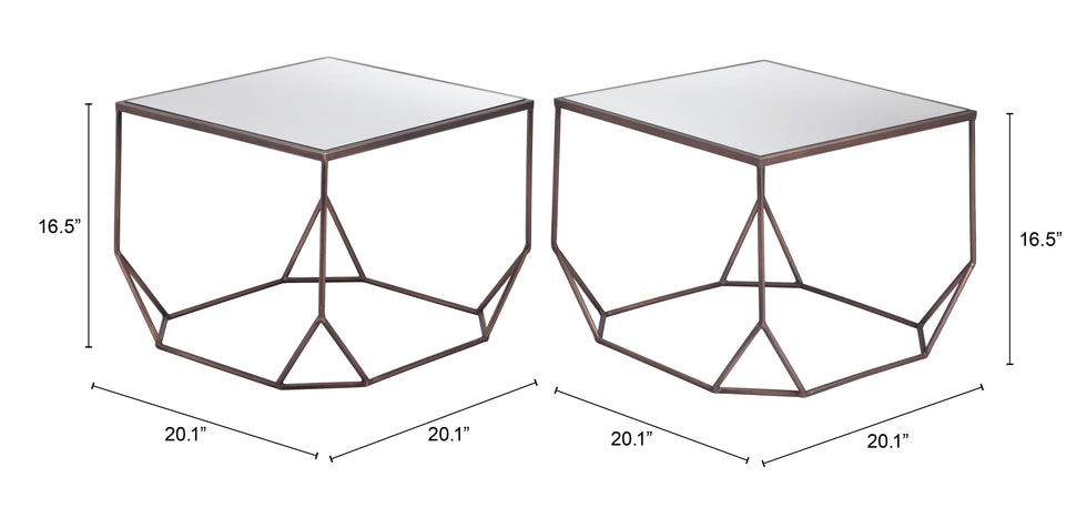 ZUO - Arzon Coffee Table Set (2-Piece) in Bronze